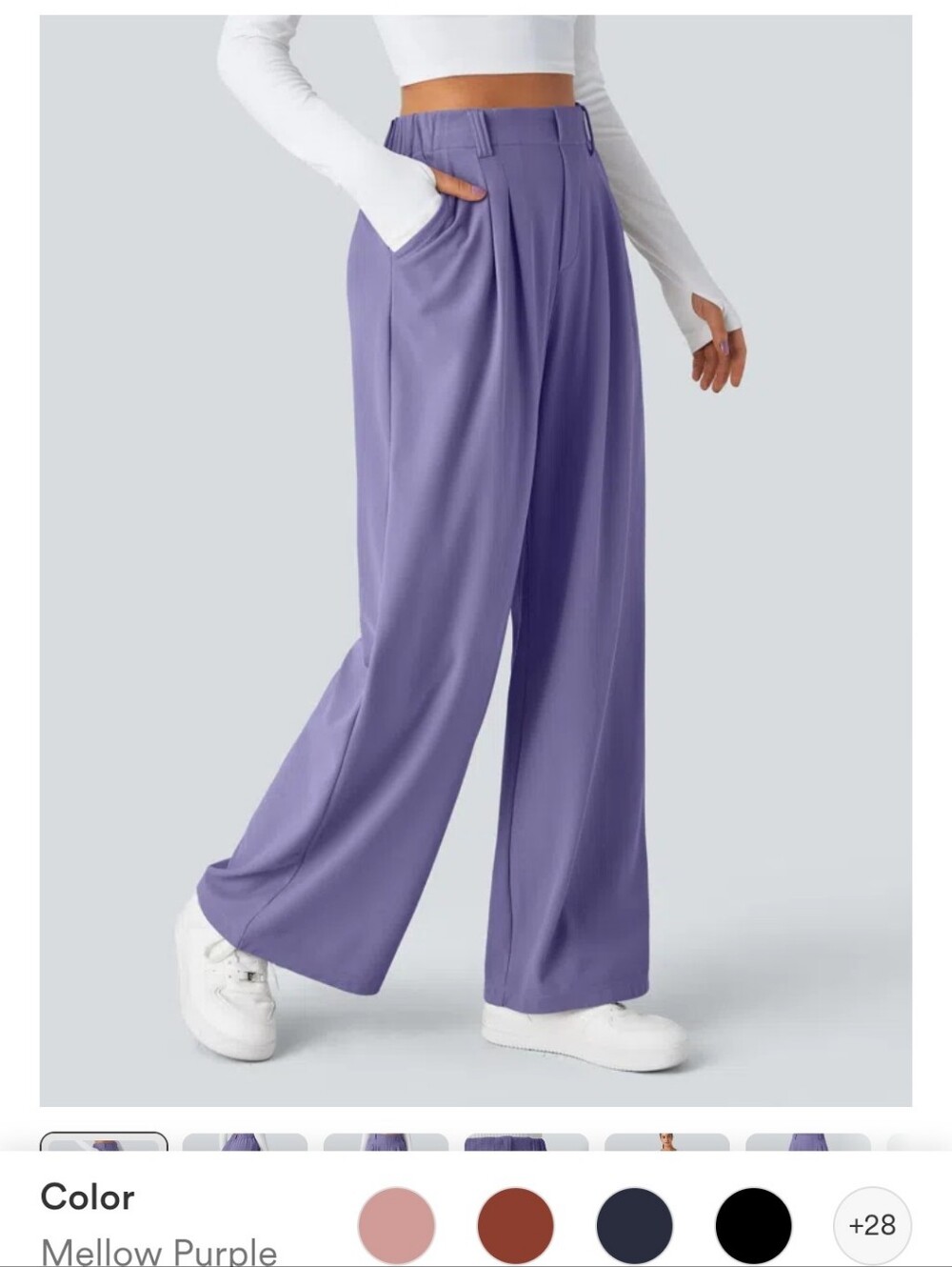 HALARA Mellow Purple Wide Leg High-Waist Pants